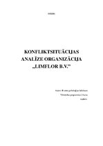 Referāts 'Konfliktsituācijas analīze organizācijā "Limflor B.V."', 1.
