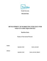 Referāts 'Development of Marketing Strategy for "Old City Boutique Hotel"', 1.