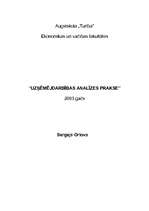 Referāts 'Uzņēmējdarbības analīzes prakse', 1.