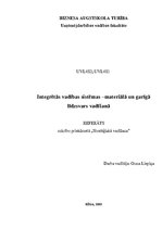 Referāts 'Integrētās vadības sistēmas - materiālā un garīgā līdzsvars vadīšanā', 1.