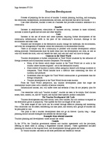 Konspekts 'Tourism Development', 1.