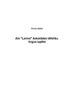 Referāts 'AS "Laima" šokolādes tāfelīšu tirgus izpēte', 1.