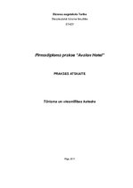 Prakses atskaite 'Pirmsdiploma prakses atskaite viesnīcā "Avalon Hotel"', 1.