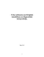 Referāts 'Urīna sedimenta morfoloģiskā izmeklēšana un diagnostiskā interpretācija', 1.