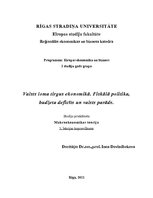 Konspekts 'Valsts loma tirgus ekonomikā. Fiskālā politika, budžeta deficīts un valsts parād', 1.
