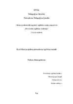 Prakses atskaite 'Kvalifikācijas prakse pirmsskolas izglītības iestādē', 1.