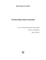 Referāts 'Transkulturālās zinības manā praksē', 1.