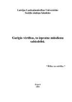 Referāts 'Garīgās vērtības, to izpratne mūsdienu sabiedrībā', 1.