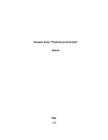 Referāts 'Imanuels Kants "Praktiskā prāta kritika"', 1.
