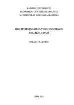 Diplomdarbs 'Eiro ieviešanas ieguvumu un izmaksu analīze Latvijā', 1.