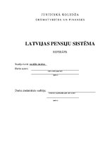 Referāts 'Latvijas pensiju sistēma', 1.