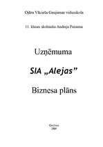 Biznesa plāns 'Biznesa plāns "Alejas"', 1.