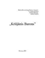 Referāts 'Krišjānis Barons', 1.