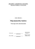 Konspekts 'Mājsaimniecības budžeta pētīšana', 1.