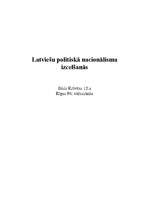 Konspekts 'Latviešu politiskā nacionālisma izcelšanās', 1.