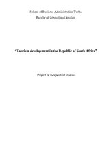Referāts 'Tourism Development in the Republic of South Africa', 1.