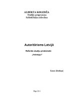 Referāts 'Autoritārisms Latvijā', 1.