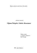 Referāts 'Viljams Šekspīrs. Renesanse. Teātris', 1.