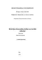 Konspekts 'Krievijas ekonomika šodien un tuvākā nākotnē', 1.