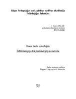 Referāts 'Biblioterapija kā psihoterapijas metode', 1.