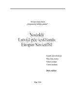 Referāts 'Nodokļi Latvijā pēc iestāšanās Eiropas Savienībā', 1.