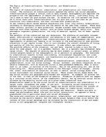 Eseja 'The Topics of Industrialization, Urbanization, and Globalization', 1.