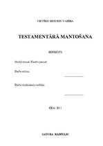 Referāts 'Testamentārā mantošana', 1.