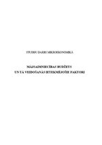 Referāts 'Mājsaimniecības budžets un tā veidošanas ietekmējošie faktori', 1.