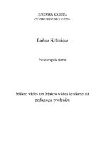 Referāts 'Mikro vides un makro vides ietekme uz pedagoga profesiju', 1.