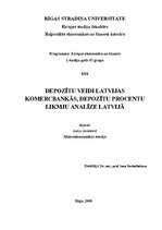 Referāts 'Depozītu veidi Latvijas komercbankās, depozītu procentu likmju analīze Latvijā', 1.