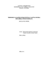 Diplomdarbs 'Tehniskās analīzes izmantošana valūtas kursa dinamikas prognozēšanā', 1.