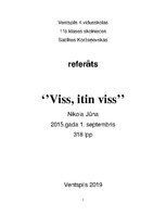Konspekts 'Konspekts par Nikolas Jūnas grāmatu "Viss, itin viss"', 1.