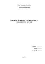 Konspekts 'Statiski nenoteicama rāmja aprēķins ar pārvietojuma metodi', 1.
