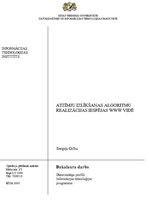 Referāts 'Atzīmju izlikšanas algoritmu realizācijas iespējas WWW vidē', 13.