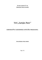 Referāts 'Korporatīvo sabiedrisko attiecību plāns VAS "Latvijas Pasts"', 1.