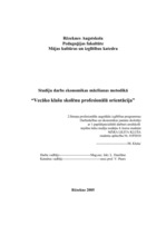 Referāts 'Vecāko klašu skolēnu profesionālā orientācija', 1.