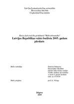 Referāts 'Latvijas Republikas 2005.gada valsts budžeta pārskats', 1.