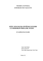 Diplomdarbs 'Māsu izsaukuma sistēmas izveide uz mikrokontrolleru bāzes', 1.