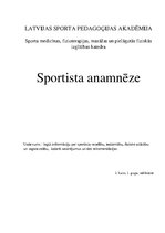 Konspekts 'Sportista anamnēze', 1.