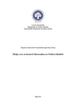 Referāts 'Mērķi, vara un kontrole Ekonomikas un vadības fakultātē', 1.