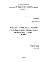 Referāts 'Margareta Tečere: spilgta personība un nozīmīga politiskā figūra Anglijas jaunāk', 1.