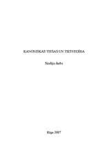 Referāts 'Kanoniskās tiesas un tiesvedība', 1.