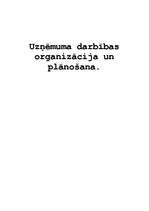 Konspekts 'Uzņēmuma darbības organizācija un plānošana', 1.
