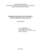 Referāts 'Karjeras izglītības aktualizēšana sociālo zinību stundās 6.klasē', 1.
