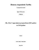 Referāts 'IK "Vlave" apgrozījuma prognozēšana', 1.