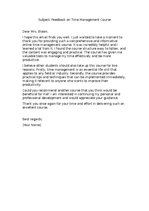 Eseja 'Feedback on Time Management Course', 1.