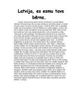 Eseja 'Latvija, es esmu tavs bērns', 1.