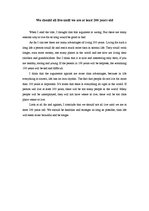 Eseja 'We Should All Live Until We Are at Least Two Hundred Years Old', 1.