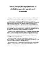 Eseja 'Eseja par pieprasījumu un piedāvājumu', 1.
