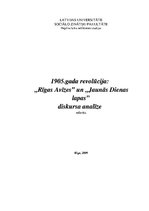 Referāts '1905.gada revolūcija: "Rīgas Avīzes" un "Jaunās Dienas Lapas" diskursa analīze', 1.
